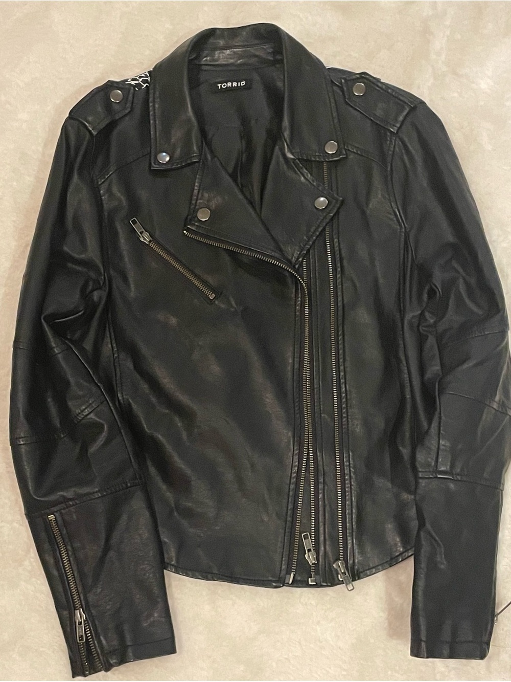 torrid Black Faux Leather Asymmetrical Moto Jacket